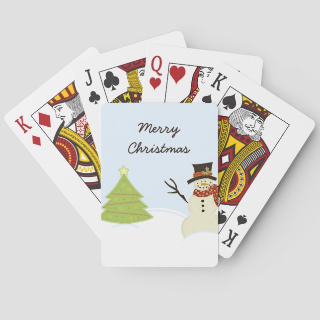 Snowman and Tree Poker Cards (Back)