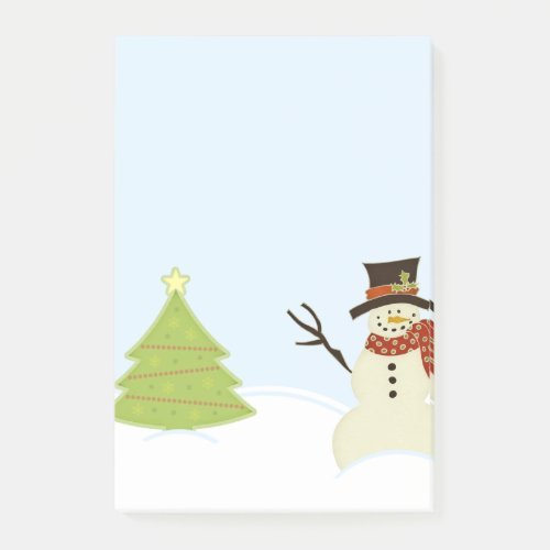 Snowman and Tree Post_it Notes