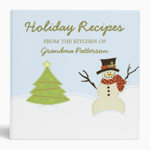 Snowman and Tree Recipe Binder (2 inch)