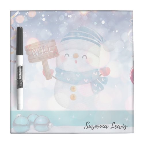 Snowman and Winter Background  Dry Erase Board
