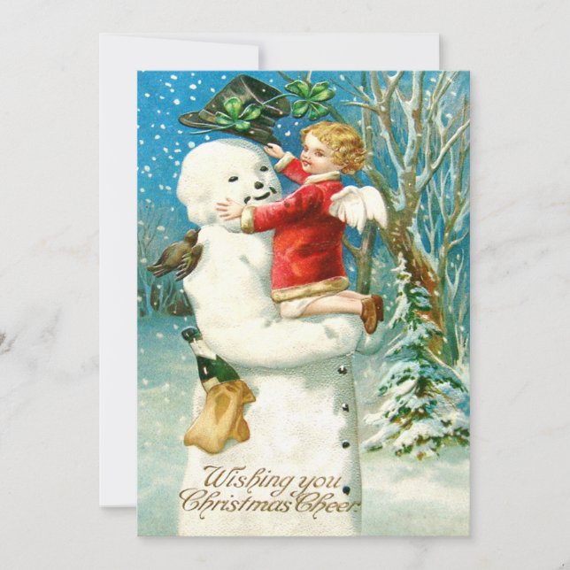 Snowman Angel Cherub Four Leaf Clover (Front)