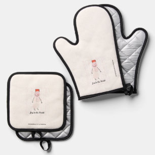 Snowman Apron Oven Mitt & Pot Holder Set