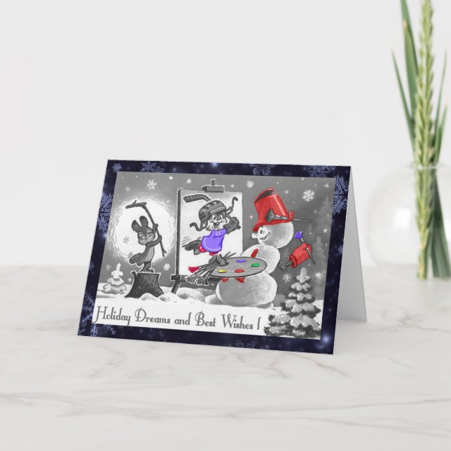 Snowman Artist Holiday Dreams and Best Wishes (Front)