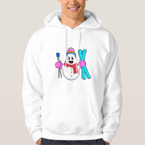 Snowman as Skier with Ski Hoodie