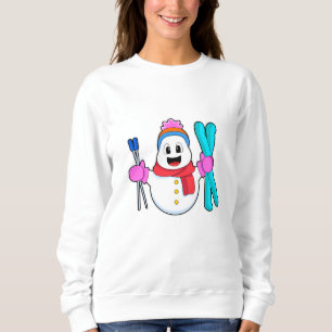 Snowman as Skier with Ski Sweatshirt