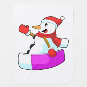 Snowman as Snowboarder with Sonowboard.PNG Baby Blanket