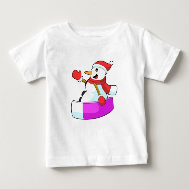 Snowman as Snowboarder with Sonowboard.PNG Baby T-Shirt (Front)