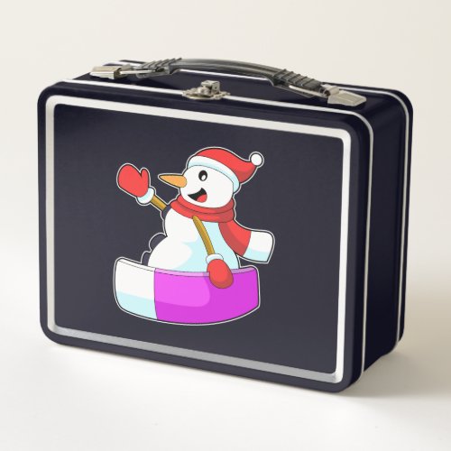 Snowman as Snowboarder with SonowboardPNG Metal Lunch Box