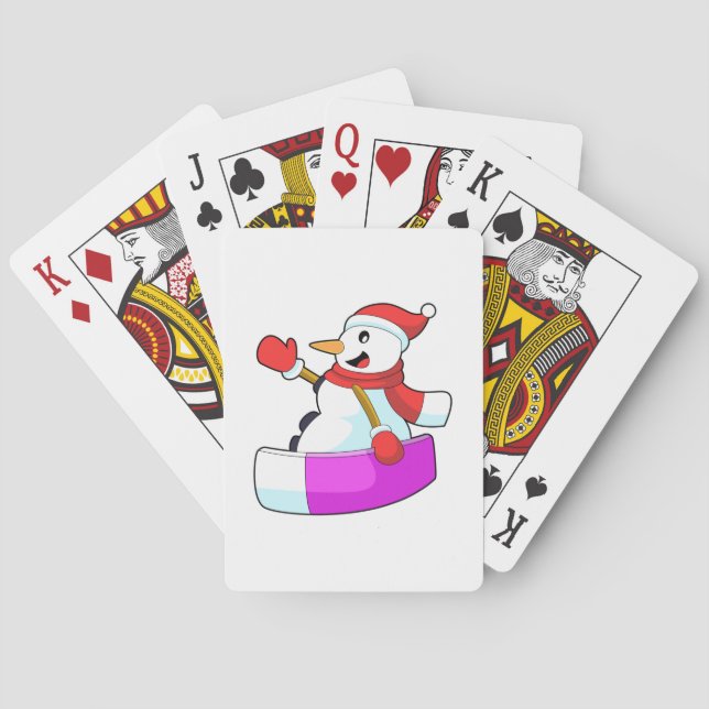 Snowman as Snowboarder with Sonowboard.PNG Poker Cards (Back)