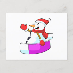 Snowman as Snowboarder with Sonowboard.PNG Postcard