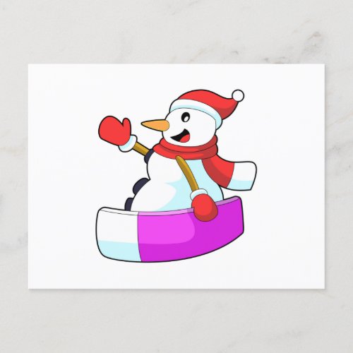 Snowman as Snowboarder with SonowboardPNG Postcard