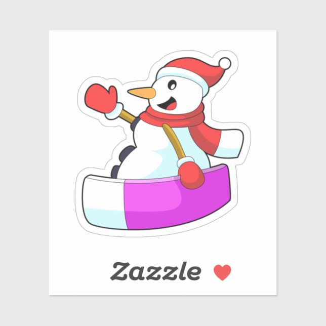Snowman as Snowboarder with Sonowboard.PNG Sticker (Sheet)
