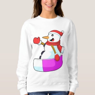 Snowman as Snowboarder with Sonowboard.PNG Sweatshirt
