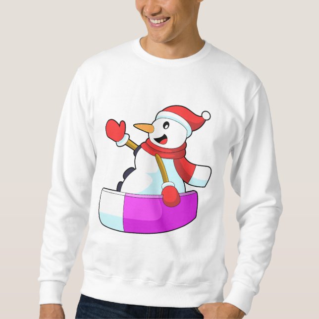 Snowman as Snowboarder with Sonowboard.PNG Sweatshirt (Front)