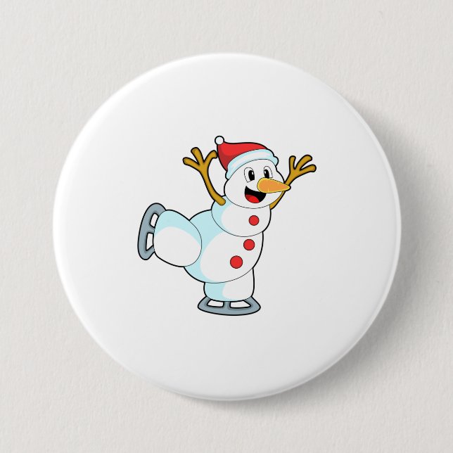 Snowman at Ice skating with Ice skates.PNG Button (Front)