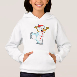Snowman at Ice skating with Ice skates.PNG Hoodie