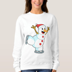 Snowman at Ice skating with Ice skates.PNG Sweatshirt
