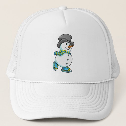 Snowman at Ice skating with Scarf  Hat