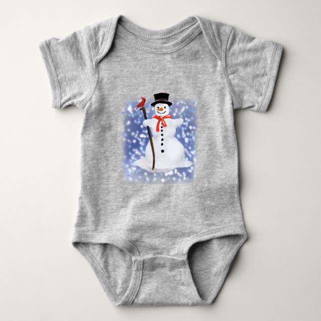 Snowman  baby bodysuit (Front)