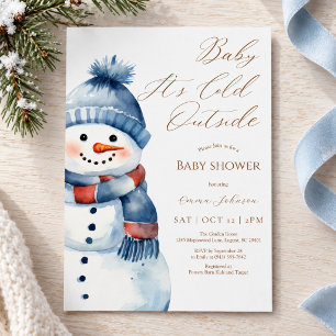 Snowman Baby It’s Cold Outside Baby Shower invite