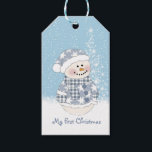 Snowman, Baby's First Christmas Gift Tags<br><div class="desc">Snowman,  Baby's First Christmas gift tag.</div>