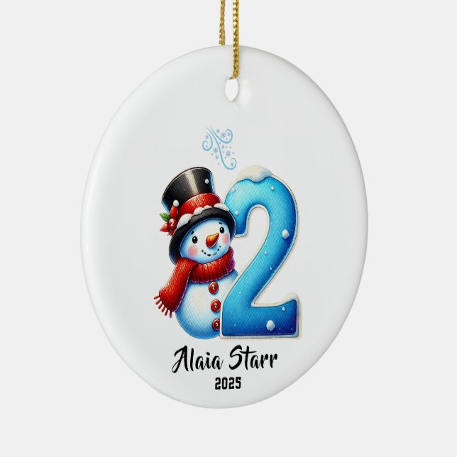 Snowman Baby's Second Christmas Ornament (Right)