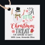 Snowman Baking A Little Christmas Treat Sweet Favor Tags<br><div class="desc">A Snowman favor gift tag with "A Little Christmas Treat for someone so sweet " name, year and vegetables design - extra text on backside option. Can be used for your homemade baking goods gifts, your small business, events, non profit etc. for promotional marketing, customer thank you gifts, etc. Have...</div>