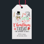 Snowman Baking A Little Christmas Treat Sweet Gift Tags<br><div class="desc">A Snowman gift tag with "A Little Christmas Treat for someone so sweet " name,  year and vegetables design. Can be used for your homemade baking goods gifts,  your small business,  events,  non profit etc. for promotional marketing,  customer thank you gifts,  etc. Have fun with it!</div>
