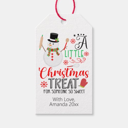 Snowman Baking A Little Christmas Treat Sweet Gift Tags