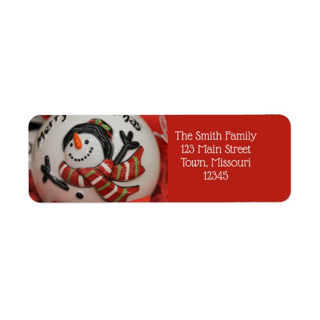 Snowman ball label (Front)