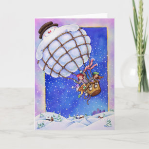 Snowman Balloon Holiday Card