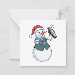 Snowman Bartender Christmas 2026 Holiday Cocktail Note Card