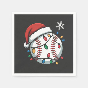 Snowman Baseball Christmas Santa Baseball Sport Napkins
