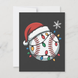 Snowman Baseball Christmas Santa Baseball Sport Note Card