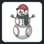 Snowman Baseball Christmas Santa Baseball Sport Square Sticker<br><div class="desc">baseball snowman christmas,  santa baseball gift,  christmas 2025 sports,  xmas baseball design,  funny baseball holiday,  winter sports lover gift,  baseball christmas design,  santa baseball snowman,  festive baseball theme,  baseball lover xmas</div>