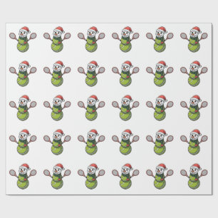 Snowman Baseball Christmas Santa Baseball Sport Wrapping Paper