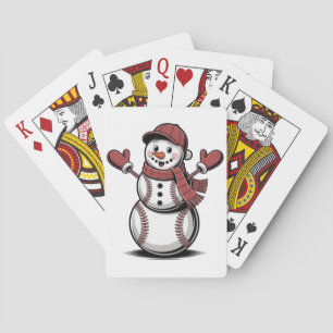 Snowman Baseball Christmas Sport Lovers Poker Cards
