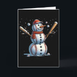 Snowman Baseball Christmas Winter  Card<br><div class="desc">Snowman Baseball Christmas Winter</div>