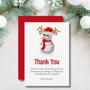 Snowman Baseball Decorated With Treats Thank You