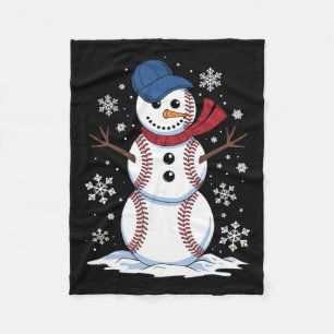 Snowman Baseball Winter Sports Lovers Men Women Ki Fleece Blanket