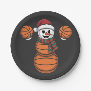 Snowman Basketbal Christmas Santa Baseball Sport Paper Plates