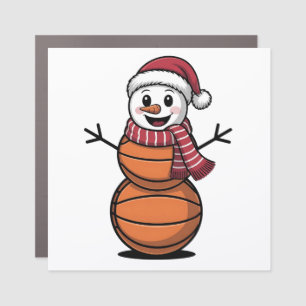 Snowman Basketball Christmas Sport Lovers  Car Magnet