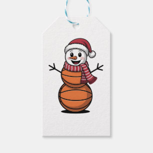 Snowman Basketball Christmas Sport Lovers  Gift Tags