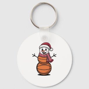 Snowman Basketball Christmas Sport Lovers Keychain