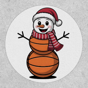 Snowman Basketball Christmas Sport Lovers Patch