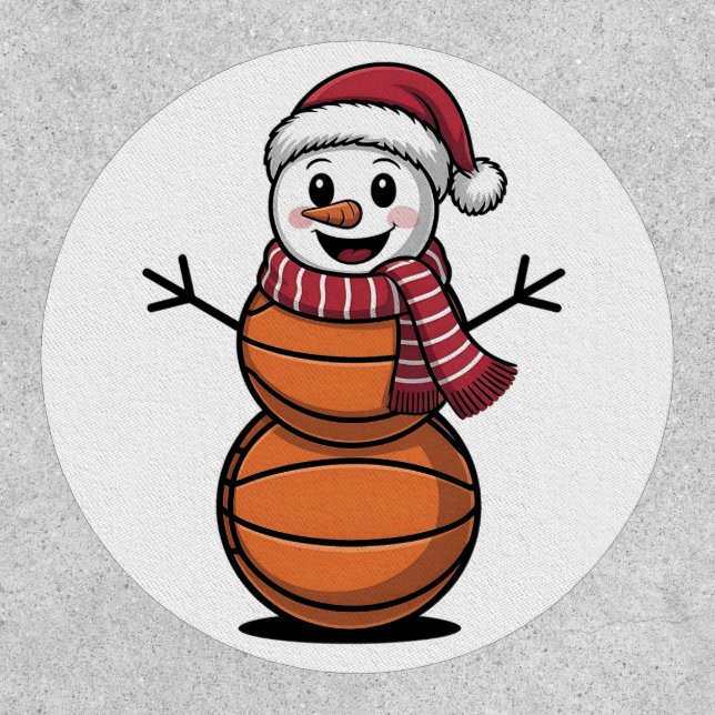 Snowman Basketball Christmas Sport Lovers  Patch (Front)