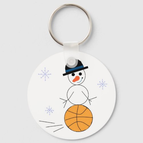 Snowman Basketball Player Keychain