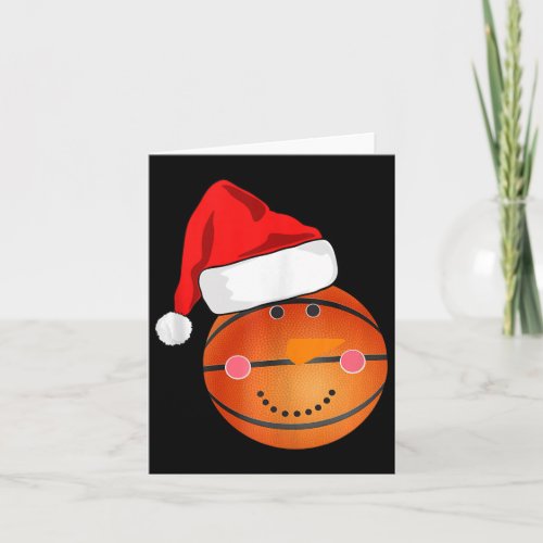 Snowman Basketball Santa Hat Christmas Pajama Matc Card