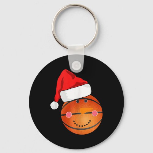 Snowman Basketball Santa Hat Christmas Pajama Matc Keychain