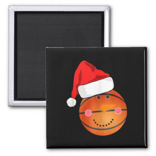 Snowman Basketball Santa Hat Christmas Pajama Matc Magnet